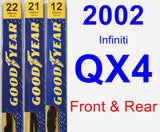 Front & Rear Wiper Blade Pack for 2002 Infiniti QX4 - Premium