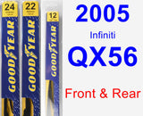 Front & Rear Wiper Blade Pack for 2005 Infiniti QX56 - Premium