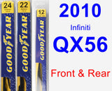 Front & Rear Wiper Blade Pack for 2010 Infiniti QX56 - Premium