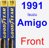 Front Wiper Blade Pack for 1991 Isuzu Amigo - Premium