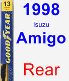 Rear Wiper Blade for 1998 Isuzu Amigo - Premium