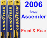 Front & Rear Wiper Blade Pack for 2006 Isuzu Ascender - Premium