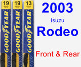 Front & Rear Wiper Blade Pack for 2003 Isuzu Rodeo - Premium