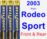 Front & Rear Wiper Blade Pack for 2003 Isuzu Rodeo Sport - Premium