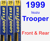 Front & Rear Wiper Blade Pack for 1999 Isuzu Trooper - Premium