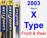 Front & Rear Wiper Blade Pack for 2003 Jaguar X-Type - Premium