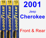 Front & Rear Wiper Blade Pack for 2001 Jeep Cherokee - Premium