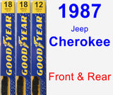 Front & Rear Wiper Blade Pack for 1987 Jeep Cherokee - Premium