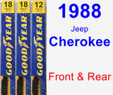 Front & Rear Wiper Blade Pack for 1988 Jeep Cherokee - Premium