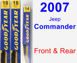 Front & Rear Wiper Blade Pack for 2007 Jeep Commander - Premium