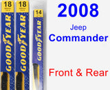 Front & Rear Wiper Blade Pack for 2008 Jeep Commander - Premium