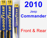 Front & Rear Wiper Blade Pack for 2010 Jeep Commander - Premium