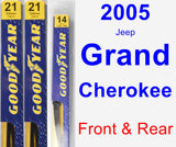 Front & Rear Wiper Blade Pack for 2005 Jeep Grand Cherokee - Premium