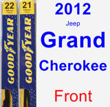 Front Wiper Blade Pack for 2012 Jeep Grand Cherokee - Premium