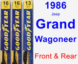 Front & Rear Wiper Blade Pack for 1986 Jeep Grand Wagoneer - Premium