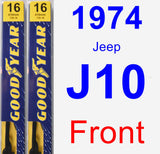 Front Wiper Blade Pack for 1974 Jeep J10 - Premium