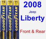 Front & Rear Wiper Blade Pack for 2008 Jeep Liberty - Premium