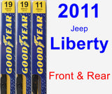 Front & Rear Wiper Blade Pack for 2011 Jeep Liberty - Premium