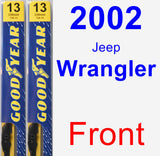 Front Wiper Blade Pack for 2002 Jeep Wrangler - Premium