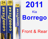 Front & Rear Wiper Blade Pack for 2011 Kia Borrego - Premium
