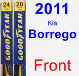 Front Wiper Blade Pack for 2011 Kia Borrego - Premium