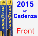 Front Wiper Blade Pack for 2015 Kia Cadenza - Premium