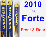 Front & Rear Wiper Blade Pack for 2010 Kia Forte - Premium