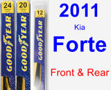 Front & Rear Wiper Blade Pack for 2011 Kia Forte - Premium