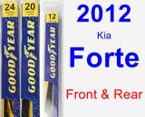 Front & Rear Wiper Blade Pack for 2012 Kia Forte - Premium
