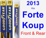 Front & Rear Wiper Blade Pack for 2013 Kia Forte Koup - Premium