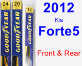Front & Rear Wiper Blade Pack for 2012 Kia Forte5 - Premium