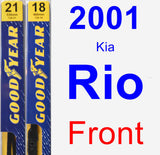 Front Wiper Blade Pack for 2001 Kia Rio - Premium