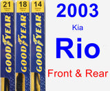 Front & Rear Wiper Blade Pack for 2003 Kia Rio - Premium