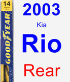 Rear Wiper Blade for 2003 Kia Rio - Premium