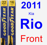 Front Wiper Blade Pack for 2011 Kia Rio - Premium