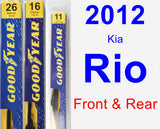 Front & Rear Wiper Blade Pack for 2012 Kia Rio - Premium