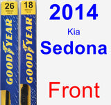 Front Wiper Blade Pack for 2014 Kia Sedona - Premium