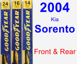 Front & Rear Wiper Blade Pack for 2004 Kia Sorento - Premium