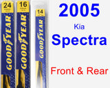 Front & Rear Wiper Blade Pack for 2005 Kia Spectra - Premium