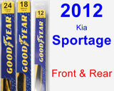 Front & Rear Wiper Blade Pack for 2012 Kia Sportage - Premium