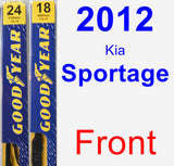 Front Wiper Blade Pack for 2012 Kia Sportage - Premium