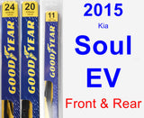 Front & Rear Wiper Blade Pack for 2015 Kia Soul EV - Premium