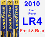 Front & Rear Wiper Blade Pack for 2010 Land Rover LR4 - Premium