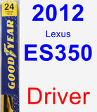 Driver Wiper Blade for 2012 Lexus ES350 - Premium