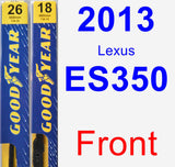 Front Wiper Blade Pack for 2013 Lexus ES350 - Premium