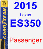 Passenger Wiper Blade for 2015 Lexus ES350 - Premium