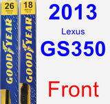 Front Wiper Blade Pack for 2013 Lexus GS350 - Premium