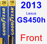 Front Wiper Blade Pack for 2013 Lexus GS450h - Premium