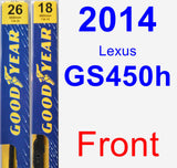 Front Wiper Blade Pack for 2014 Lexus GS450h - Premium