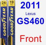 Front Wiper Blade Pack for 2011 Lexus GS460 - Premium